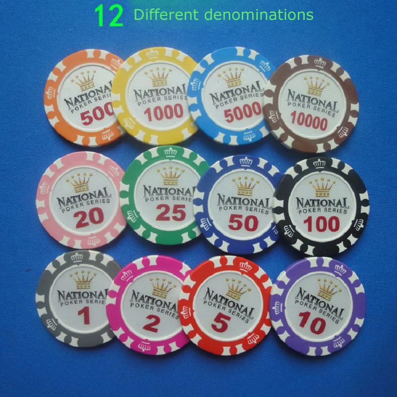 Crown Chip Wholesale 12PCS/Lot Crown National Poker Chips 14g Texas
