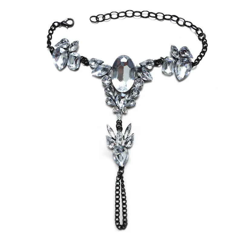 Fashion Women Rhinestone Anklet Barefoot Sandals Beach Foot Anklets Sexy Pie Leg Chain Boho font b
