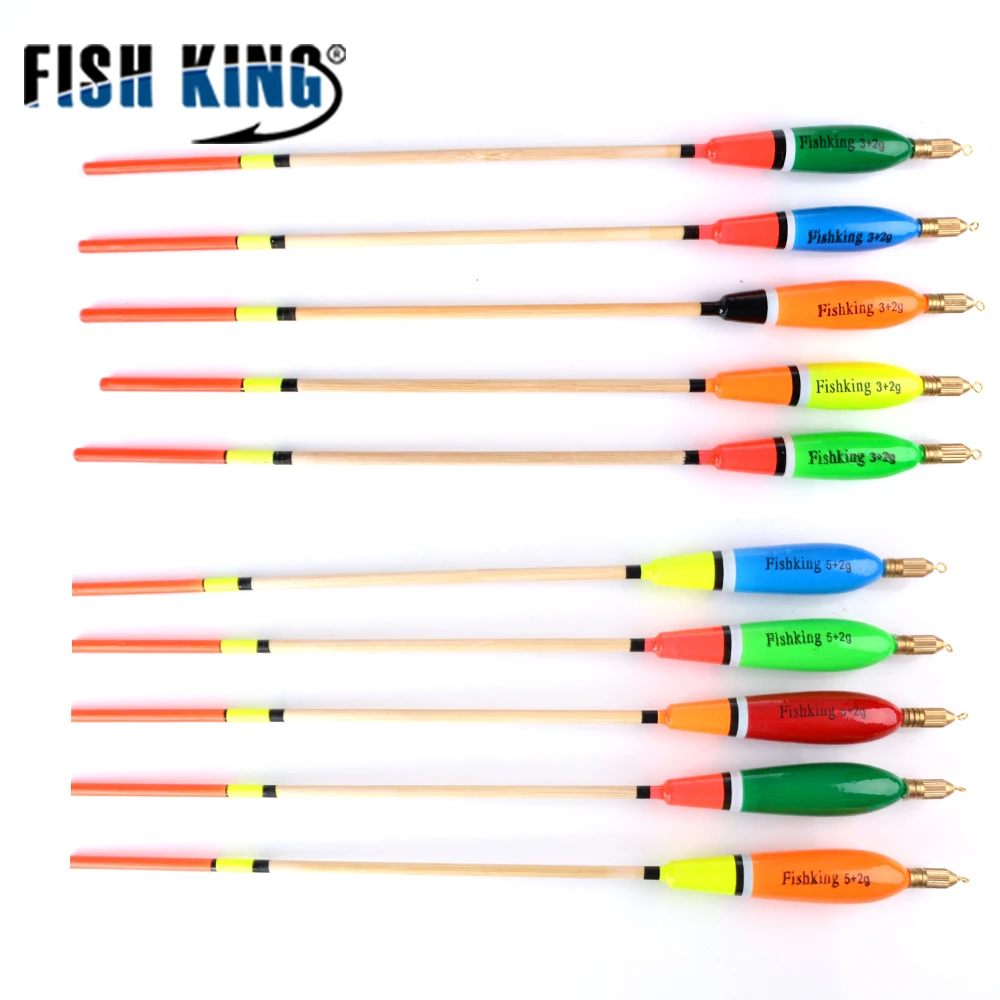 FISH KING 5 шт. смешанный цвет Баргузинский пихта поплавок 3+ 2 г/4+ 2 г/5+ 2 г/6+ 2 г поплавок Буй Карп рыболовные снасти