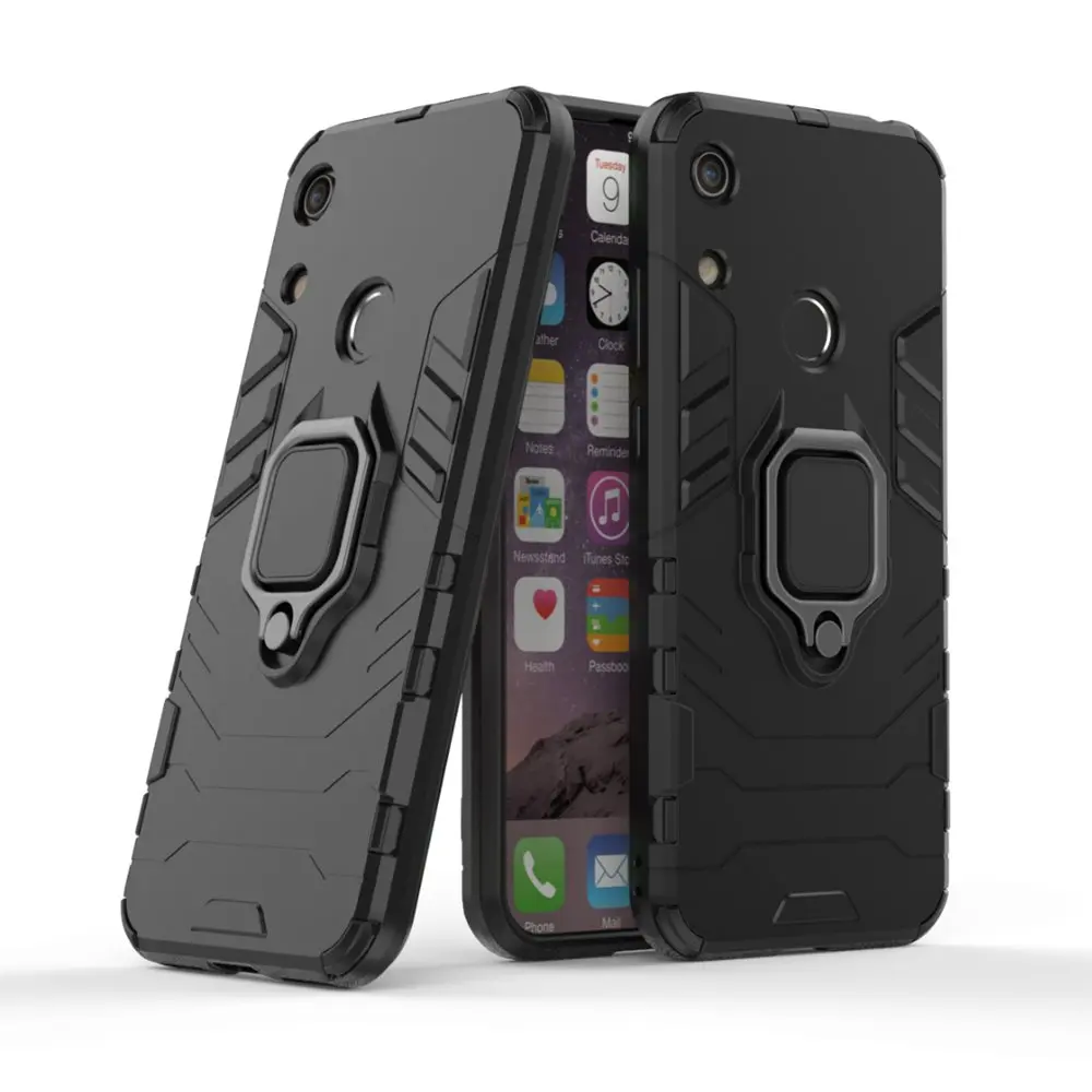 

shockproof 360 Degree Rotation Ring Holder Kickstand Hybrid Armor Protective Case for Huawei Y6 2019/Honor 8A