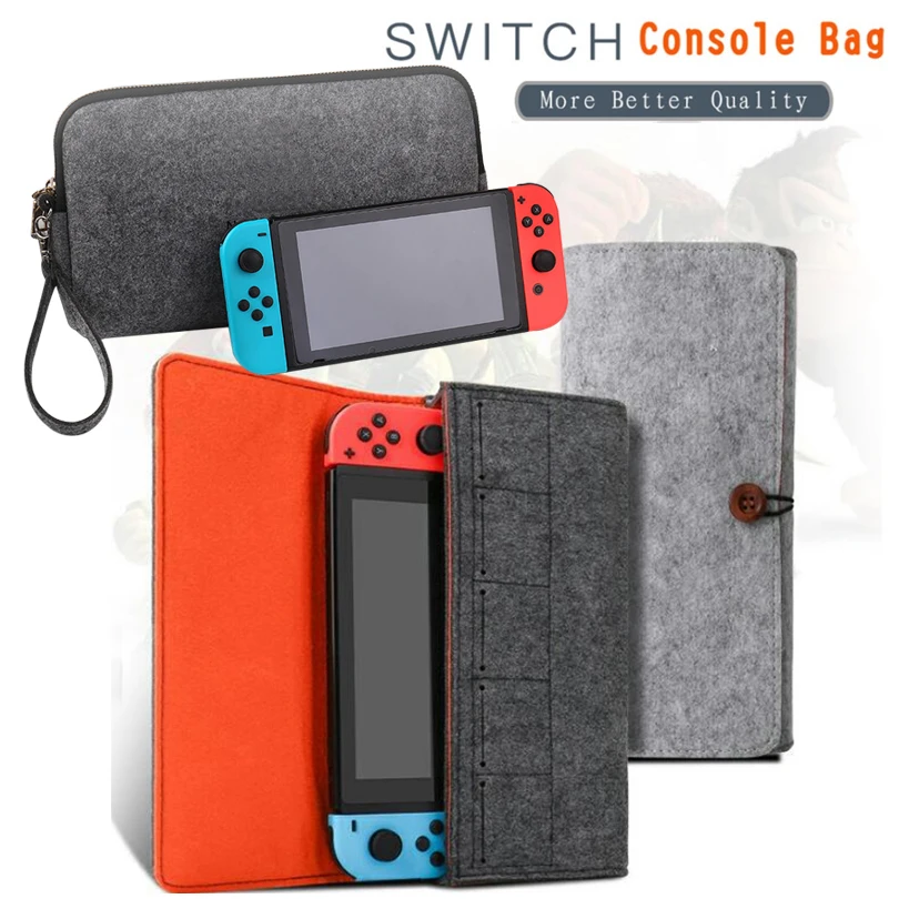 

Storage Bag for Nintendo Switch Console Pika Case Durable Carrying Case for Nintendo NS Switch Game Console Felt bag Accessories