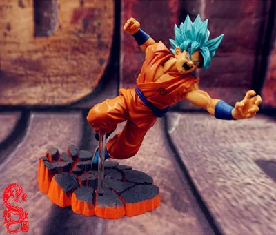 Аниме Dragon Ball Z Супер Саян Гоку синие волосы крутая фигурка ПВХ экшн Коллекция