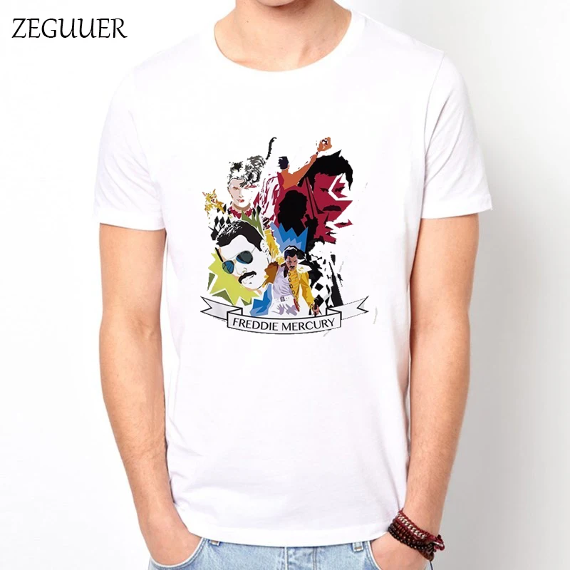 

Freddie Mercury Tshirt Comic Harajuku Funny Streetwear Print Fashion Wind Cotton Round Neck Men's T-shirt Casual Clothes