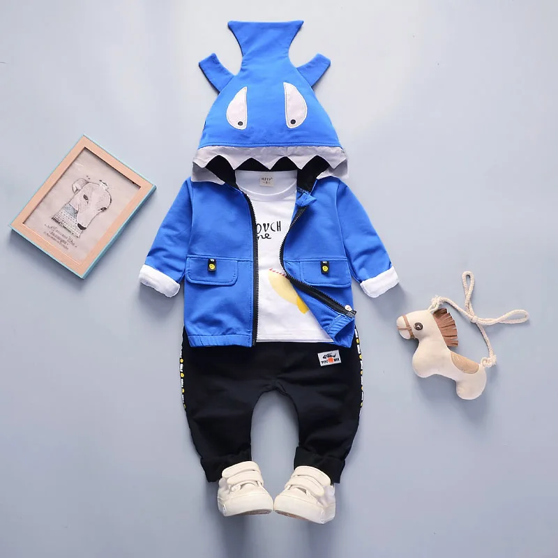 

3pcs Boy Children Clothes Sets 3 Pcs Pants Shirt And Outwear Coat For Spring