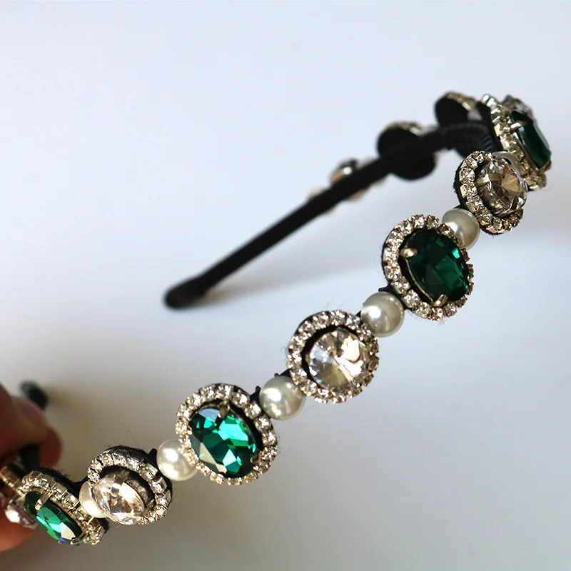 Трендовая Ретро барокко с кристаллами, с цветами из страз тонкая повязка для волос в форме капли воды Очаровательная корона тиара свадебные аксессуары для волос ювелирные изделия