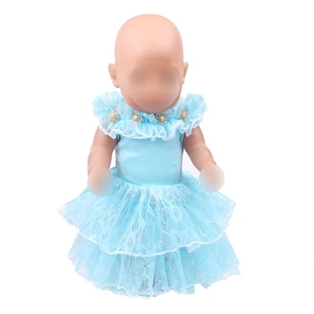 

Doll clothes princess dress 6 colors fit 43 cm baby dolls and 18 inch Girl dolls clothing accessories f426-f431