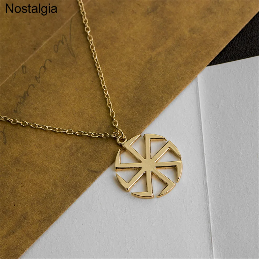 Nostalgia Slavic Kolovrat Pendant Wheel Amulet Pagan Wicca Jewelry Necklace Russian Talisman 3