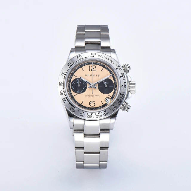 39 мм Parnis Мужские кварцевые часы с хронографом Топ люксовый бренд бизнес часы сапфировое стекло водонепроницаемые мужские часы