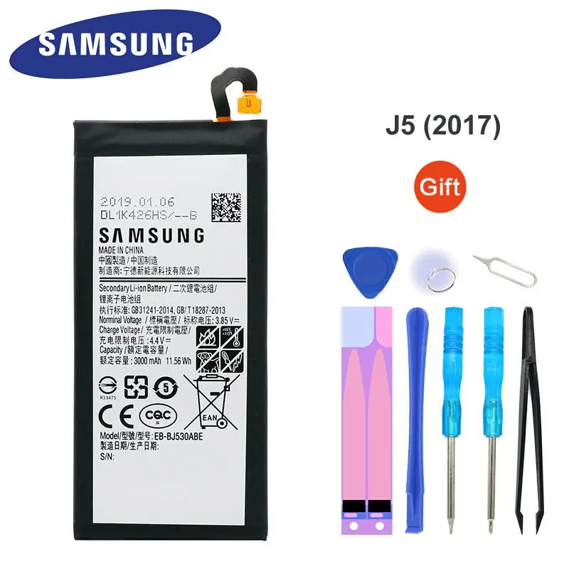 Оригинальный аккумулятор samsung для Galaxy J5 (2017) J530 J530F SM J530G EB BJ530ABE 3000 мАч сменный