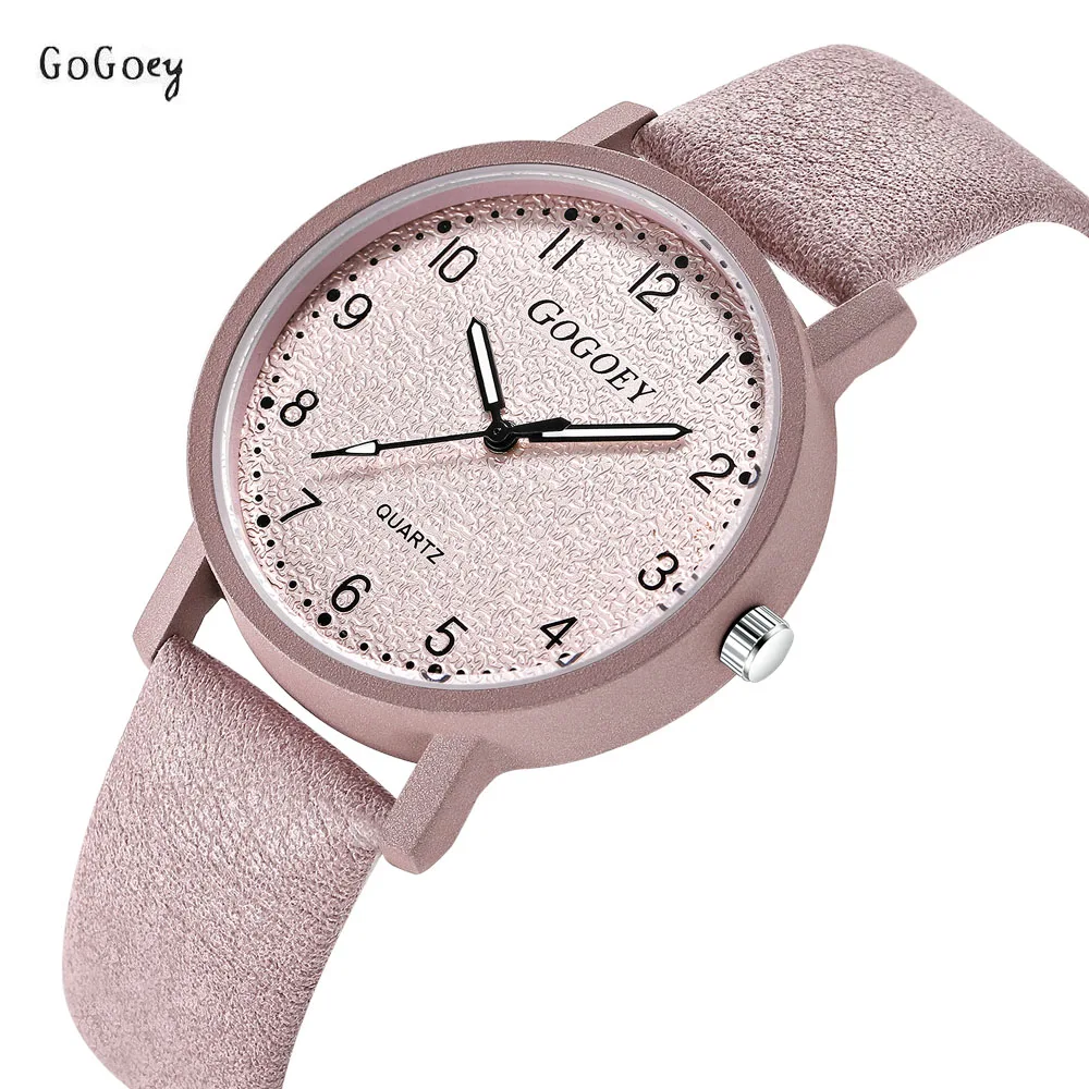 

GOGOey Brand Women's Watches Fashion Leather WristWatch Women Ladies Casual Quartz Watch Mens Clock Mujer Relojes Mujer 508G