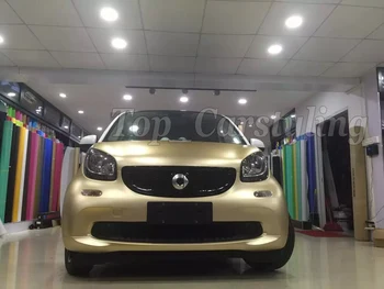 

Champagne Gold Matte Chrome vinyl car wrap sticker color canging car sticker with Bubble free for car covers /mobile/laptop