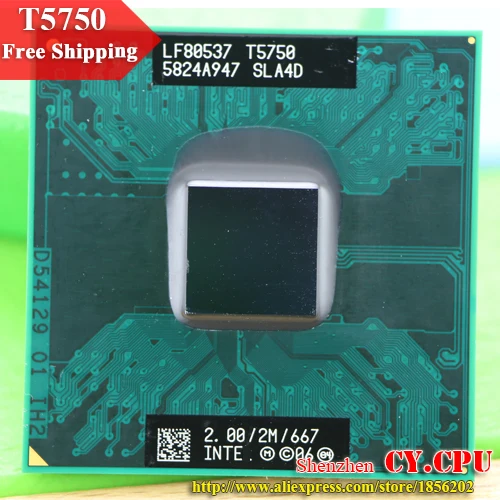 

Free Shipping intel CPU laptop Core 2 Duo T5750 CPU 2M Cache/2.0GHz/667/Dual-Core Socket 479Laptop processor for GM45/PM45