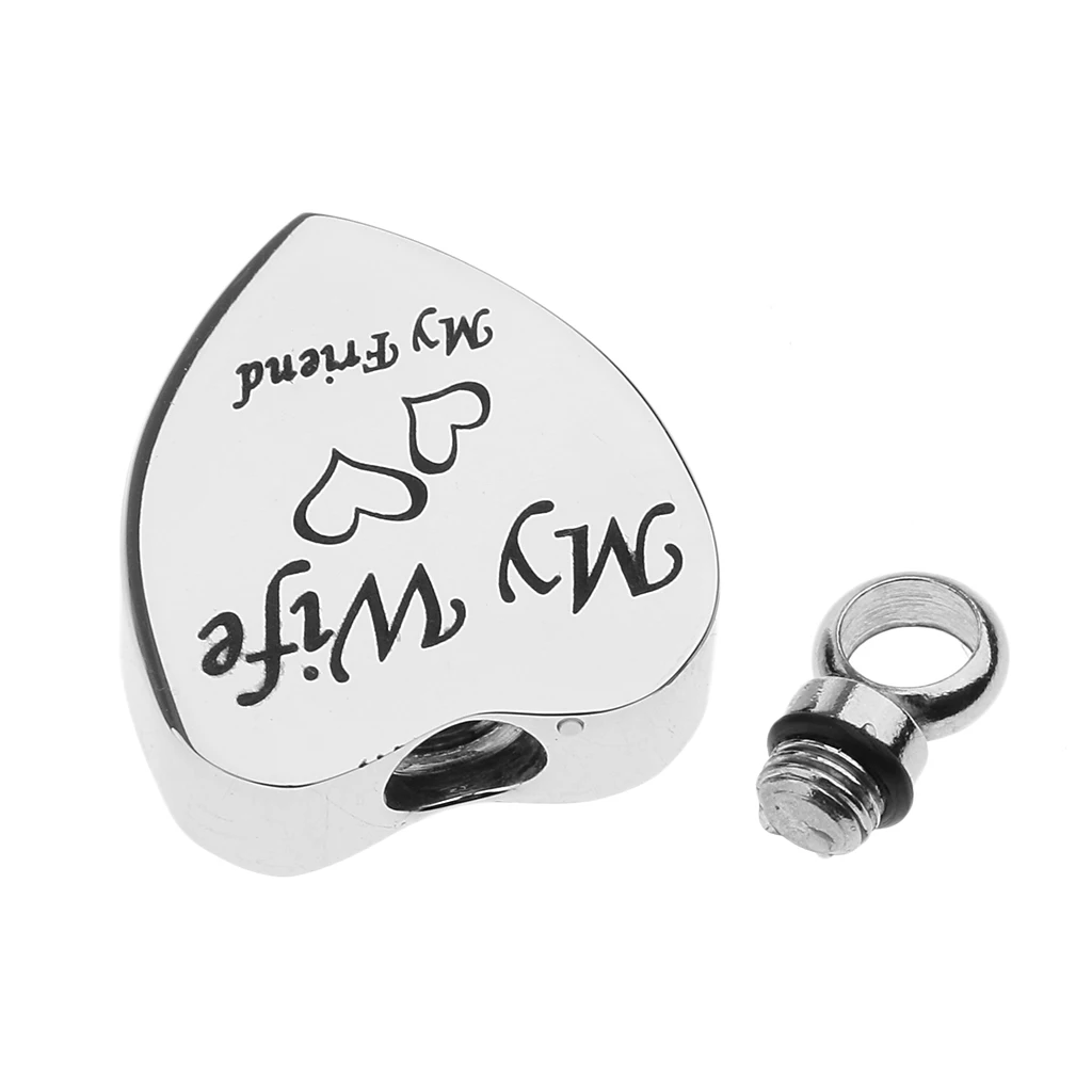 Stainless Steel Cremation My Friend Heart Urn Pendant Keepsake Memorial Charms Jewelry Fit Pendant