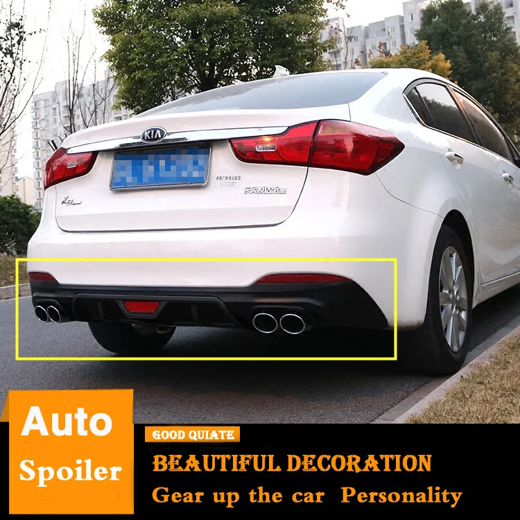 

For 2013-2015 KIA K3 Forte Rear Bumper Diffuser Bumpers Protector For 2014 Forte K3 Body kit bumper rear lip rear spoiler