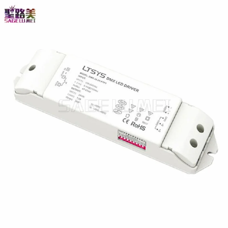 

DMX512 RDM 24V 36W 1.5A output led dimming driver AC110V - 220V input Constant voltage DMX LED driver DMX-36-24-F1P1 intelligent
