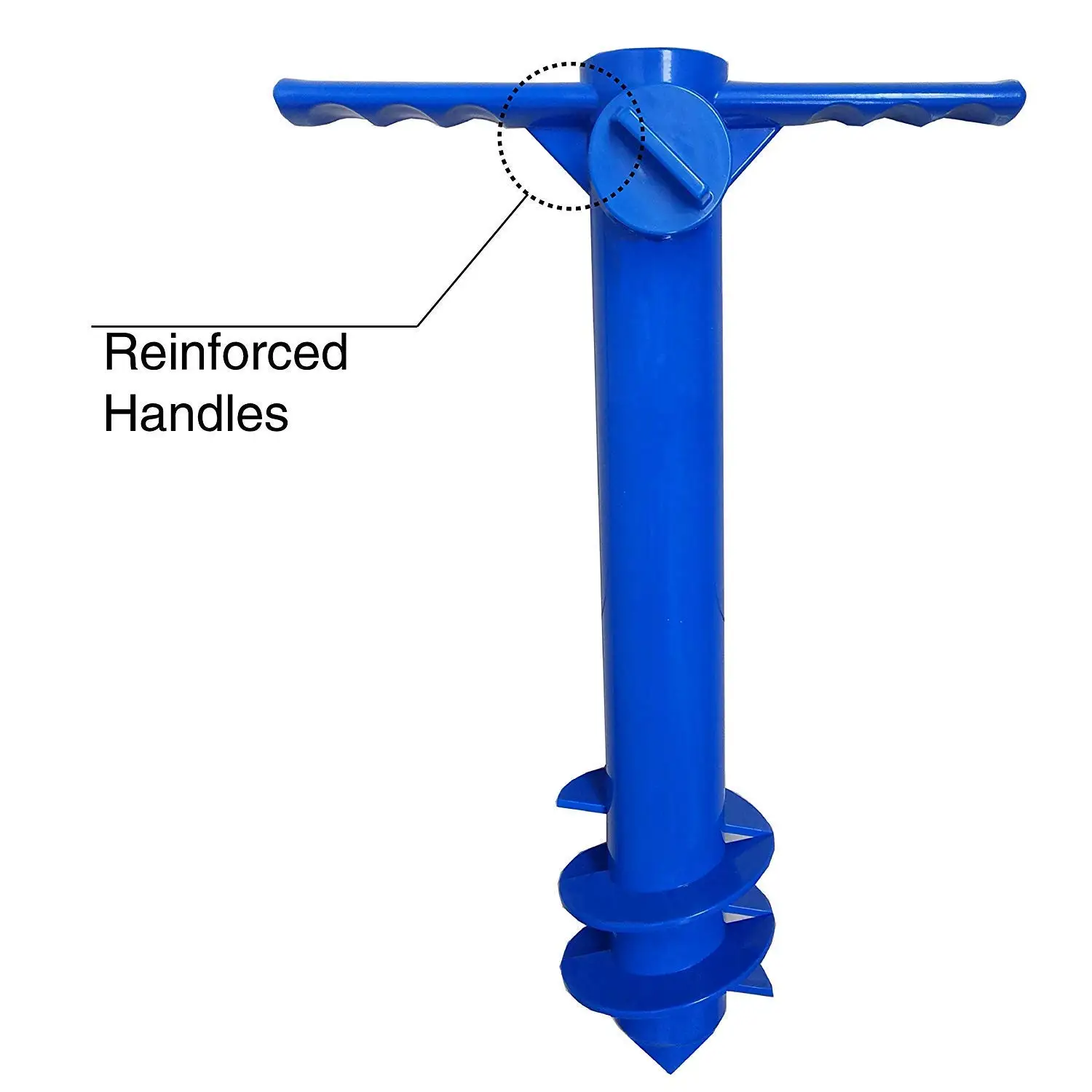Elos-это пляжный зонтик песка анкерный стенд держатель 3 уровня-винт, один размер подходит всем безопасный сильный ветер (синий)