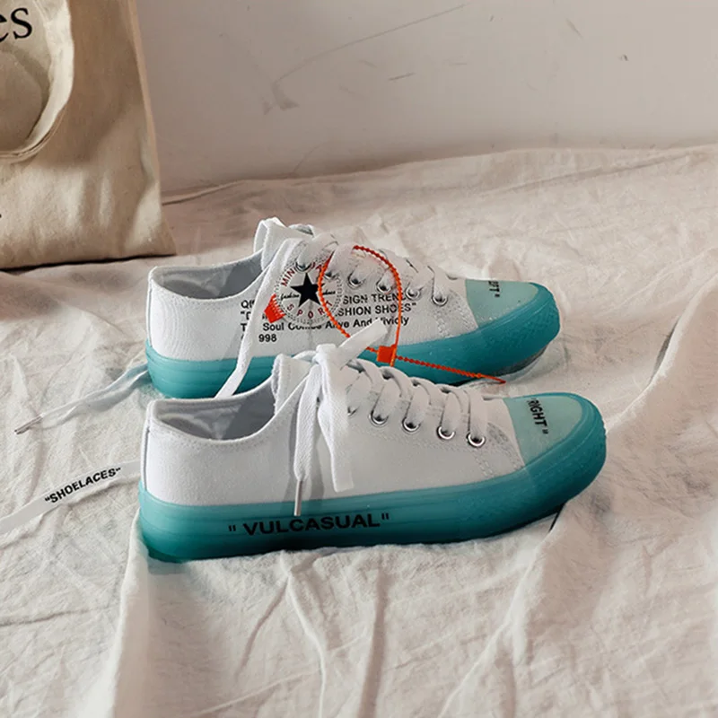 

Sneakers 2019 Models Transparent Candy Color Canvas Shoes Color Matching Low To Help Casual White Flat Shoes Women Shoes NO.283