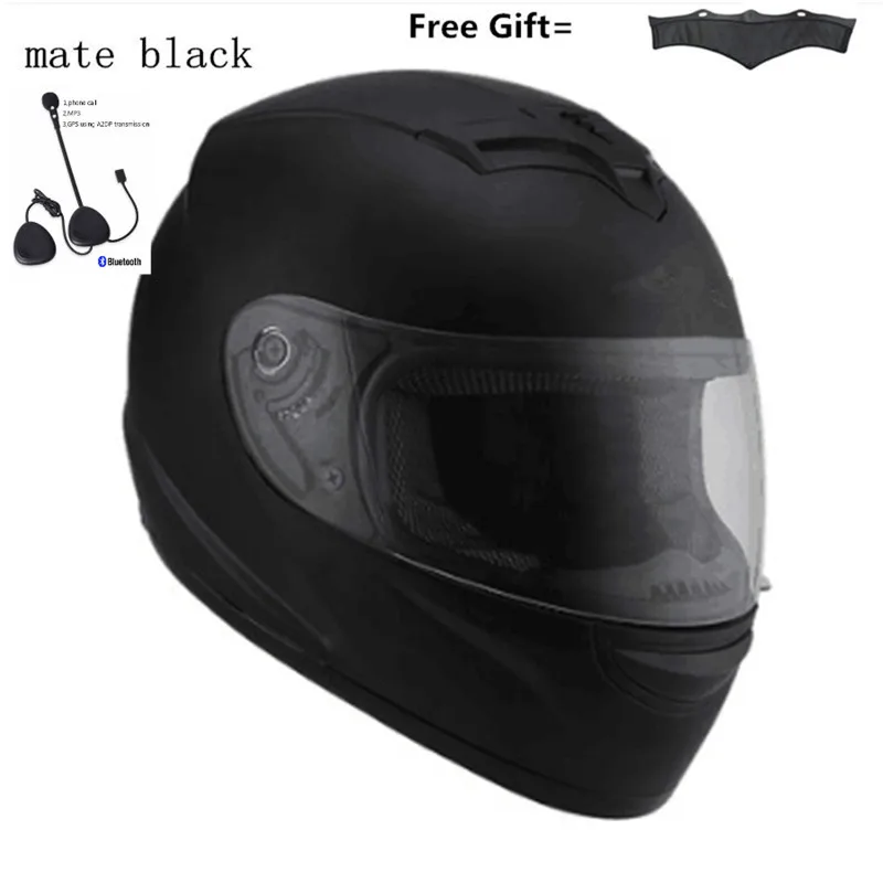 Новейшая система мотоциклетный шлем с полным лицом Защита от солнца Bluetooth Матовый Черный Размер M(55-56 см) XXXL Размер 65 см - Цвет: BT clear visor matte