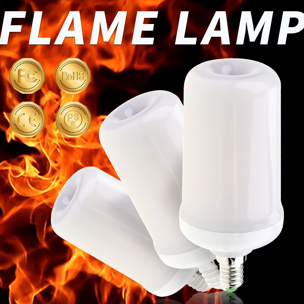 

220V LED Flame Lamp E26 Creative LED Candle Light E27 Emulate Realistic Flame Effect Bulb 99leds E14 Christmas Halloween lights