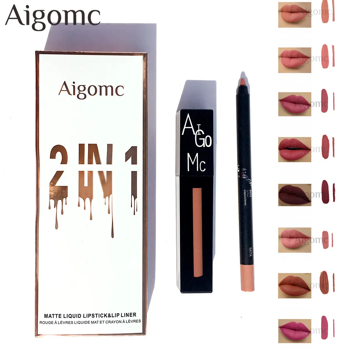 AIGOMC Beauty Матовая жидкая губная помада макияж увлажнитель длительного действия