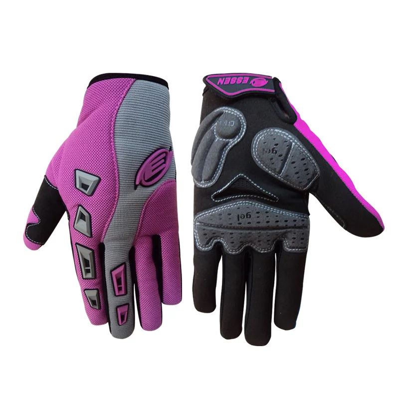 ESSEN велосипедные перчатки анти-шок гелевая накладка полный палец Спорт MTB Luva перчатки для мотоцикла мужские женские велосипедные длинные зимние перчатки - Цвет: Pink