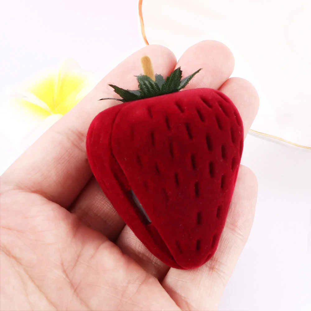 Details about   Cute Strawberry Shape Jewelry Box Ring Earring Gift Cases Fruit Storage KV