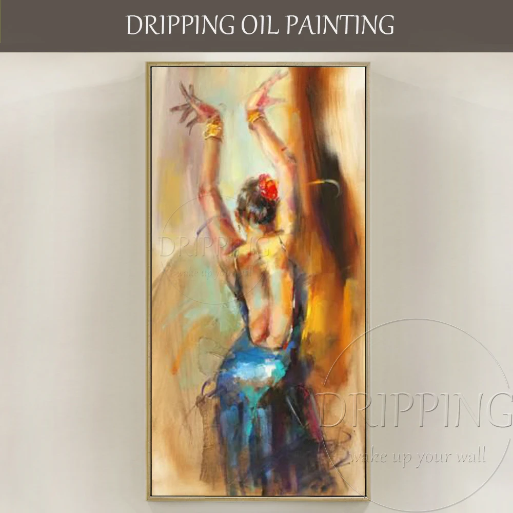 

Excellent Artist Hand-painted High Quality Abstract Dancer Figure Oil Painting on Canvas Sexy Dancer Portrait Oil Painting