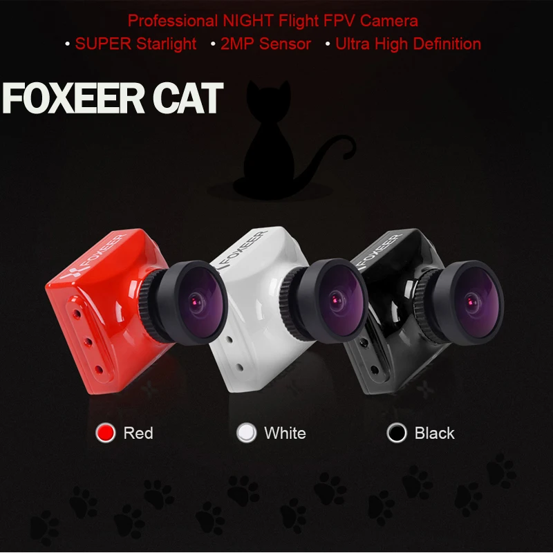 Foxeer Cat Super Starlight FPV камера 0.0001lux низкая латентность PAL NTSC переключаемая с 2 1 мм