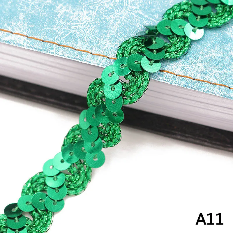 5 м расшитое блестками кружевное украшение лентами вышитое плетеное подвязка с лентами аппликационные костюмы кружевная одежда аксессуары - Цвет: A11