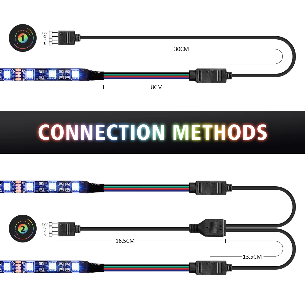 4pin RGB 12V Светодиодный индикатор для управления материнской платой/компьютерный корпус для ПК 50 см 1 м 2 м с удлинителем RGB-Header