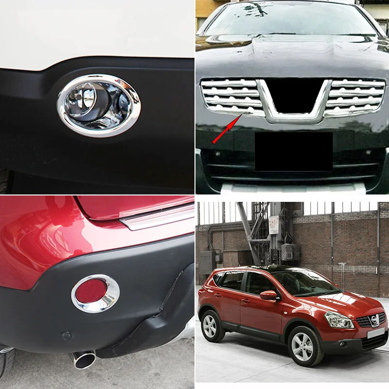 Для Nissan Qashqai Dualis J10 2007 2008 2009 Хромированная передняя и задняя