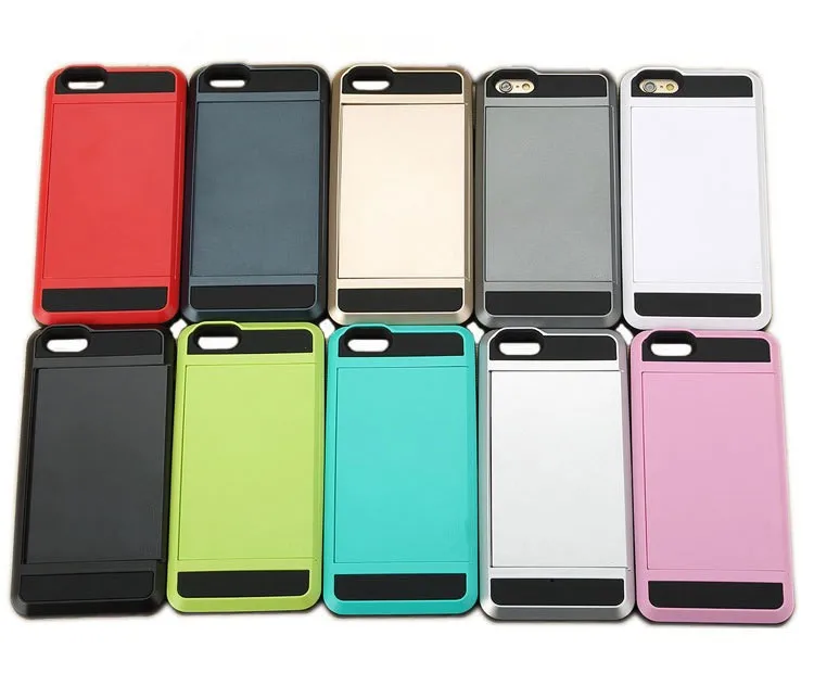 New Hybrid Tough Capa Case For iphone 5 5S SE 6 6S 7 8 Plus Slider Card Holder Wallet Armor Phone Back Cover for iphone X XS Max phone cases for iphone 8