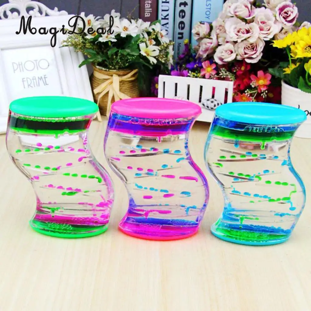 

Floating Mixed Illusion Colored Oil Hourglass Slim Liquid Motion Timer Desk Gadget Home Decor Kids Educational Sensory Toy