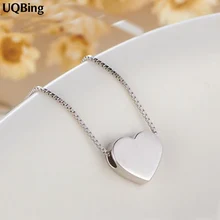Прямая, чистое 925 пробы Серебряное ожерелье, подвески и ожерелья в виде сердца, ювелирные изделия, ошейник