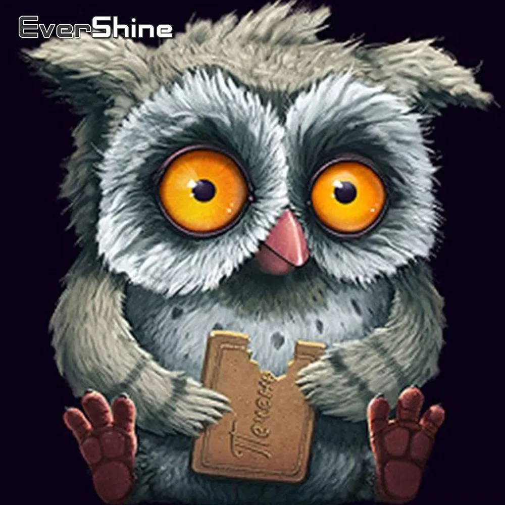 Evershine алмазная живопись животные сова мультфильм полная дрель квадратная