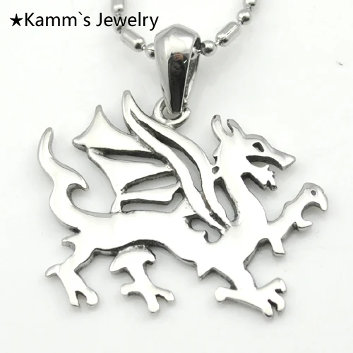 

Top Quality Dragon head Silver Black Mens stainless steel Pendant Necklace dragao christmas dragonfly Wholesale Charms KP030