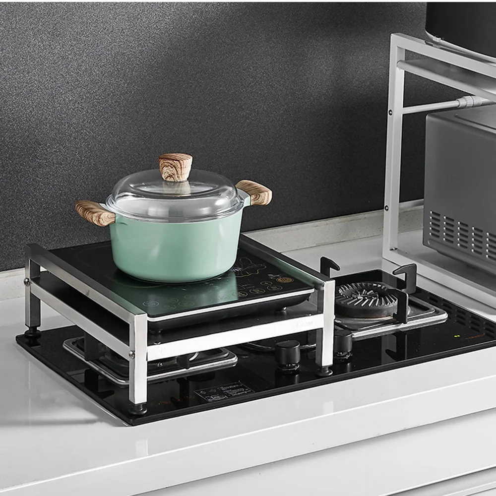  304 stainless steel induction cooker bracket kitchen countertop rice cooker stove storage rack WY70 - 33057507802