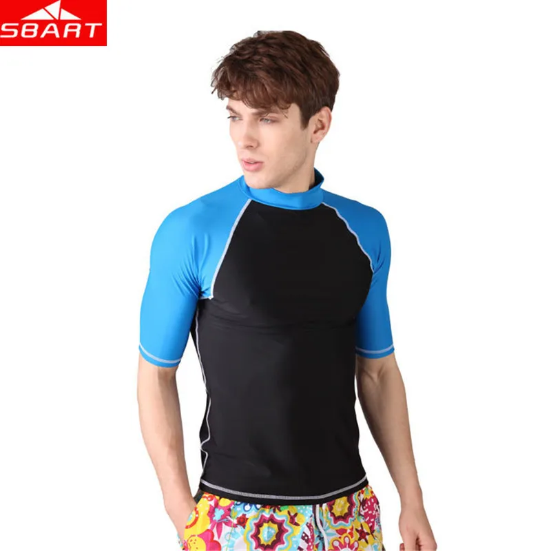 Buy SBART Men Surfing Rash Guards Short Sleeve UV