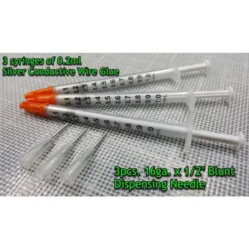 

3pcs 0.2ml Silver Conductive Glue Wire Electrically Paste Adhesive PCB Repair Paint