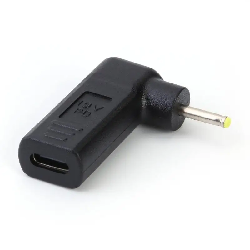 

90 Degree USB3.1 USB-C Type-C Female to 2.5 x 0.7mm DC Male Plug Adapter for Laptop Computer Power Plug Converter.