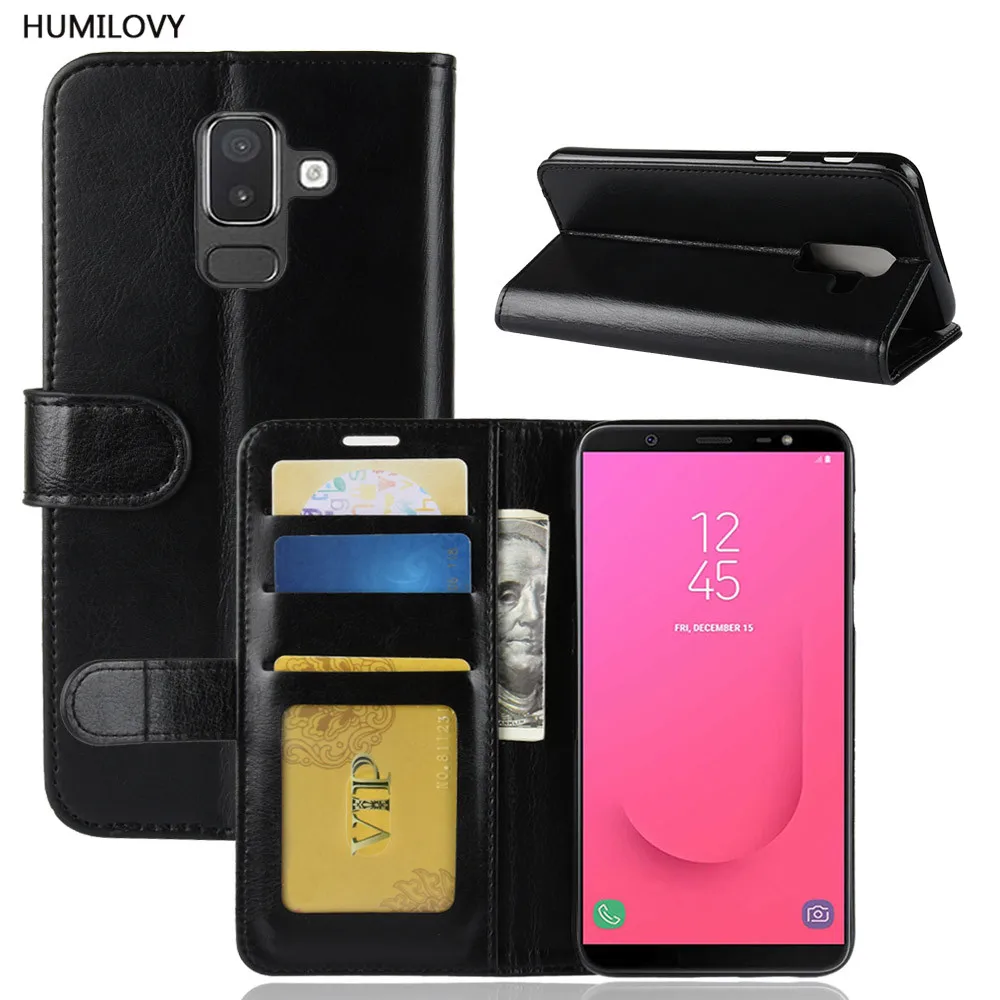 For Coque Samsung Galaxy J8 Case Leather Wallet Phone 2018 Luxury Flilp Cover | Мобильные телефоны и аксессуары