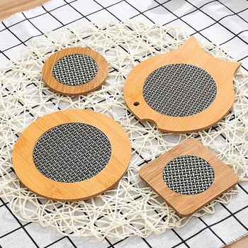 

Bamboo Heat Resistant Table Mat Hot Pot Holder Teapot Pad Coaster Table Placemat Coffee Tea Cup Holder