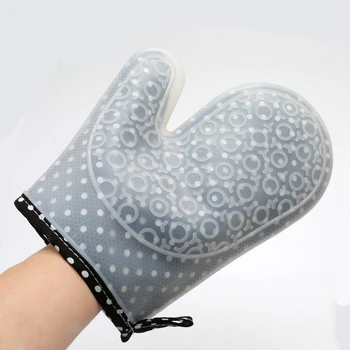 

High temperature resistant Thicken oven mitts Microwave oven gloves Silica gel cloth double oven glove