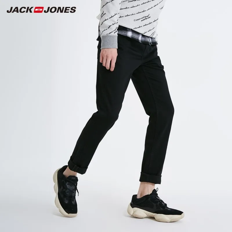 JackJones Для мужчин тянущиеся женские черные плотно прилегает к телу ноги обтягивающие джинсы 219232503