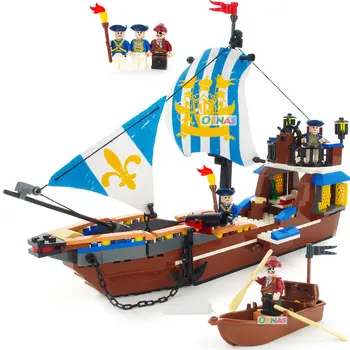 

GUDI Pirate Series Royal Warship Vasa Ghost Ship large Models Building Blocks Sets Bricks Educational Toys for Children gift