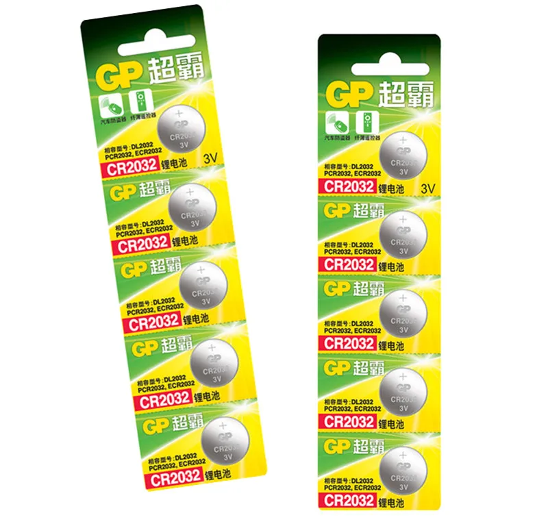 10PCS LOT High Quality GP CR2032 3V Lithium Button Cell Battery 2032 
