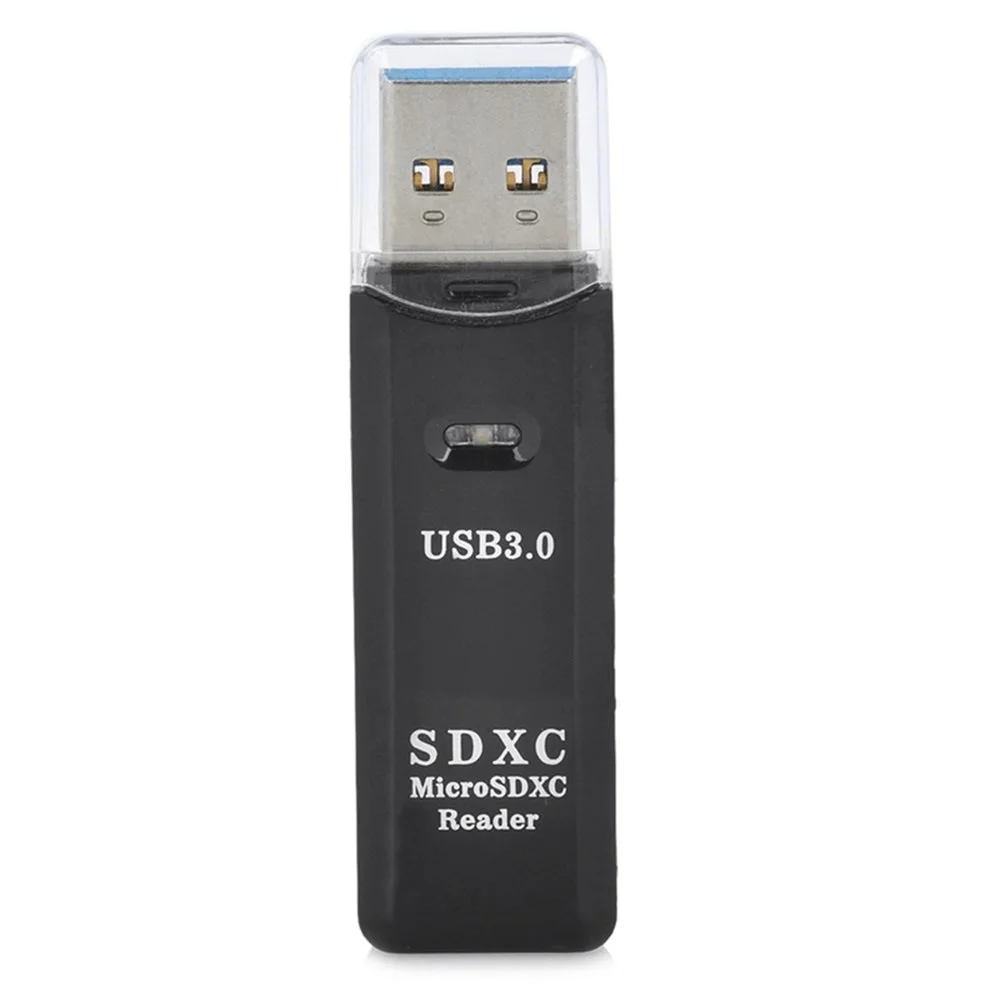 Черный USB 3,0 картридер с 2 слота 5 Гбит/с супер Скорость Card Reader с Кепки для SDXC SD TF Micro SD карты