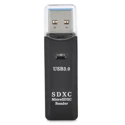 Черный USB 3,0 картридер с 2 слота 5 Гбит/с супер Скорость Card Reader с Кепки для SDXC SD TF Micro SD карты