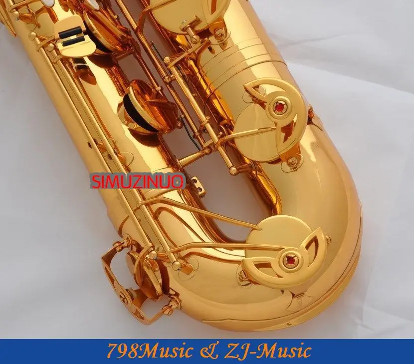 Поддержка профессионального золотого баритона саксофона саксофон высокий F# W/кожаный чехол