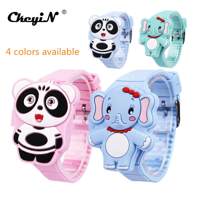 

Green Elephant Children's Watches for girls & boys Animal LED Digital Display Electronic Silicone Watch Animal kids watches PJ